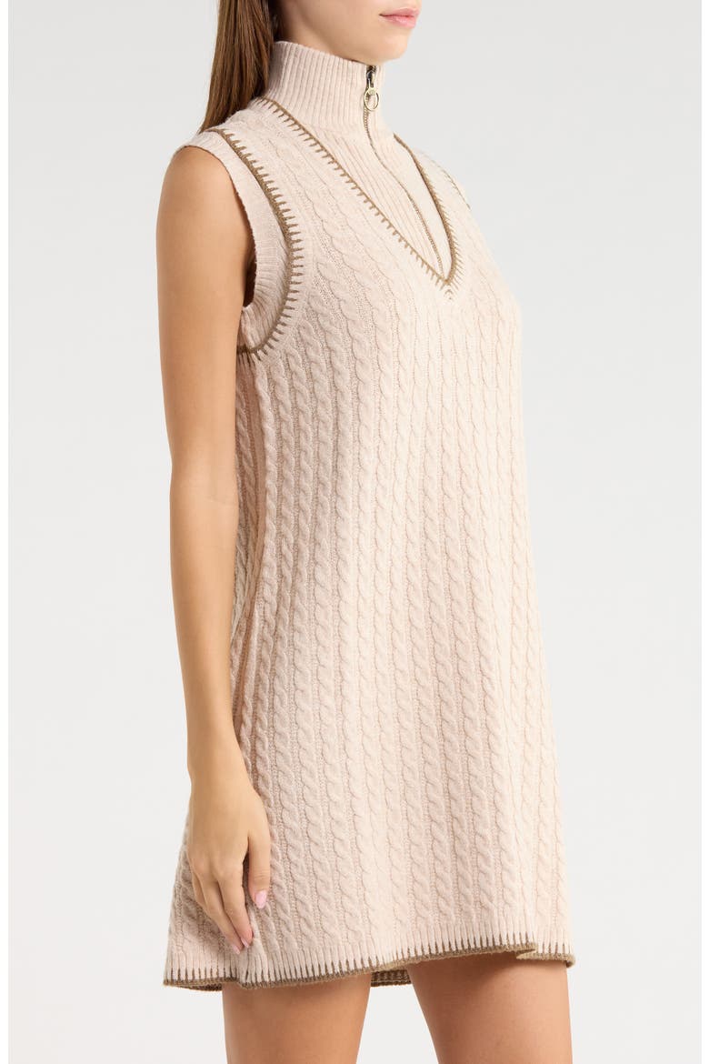 Rylynn Quarter-Zip Sleeveless Minidress, Alternate, color, OATMEAL HEATHER