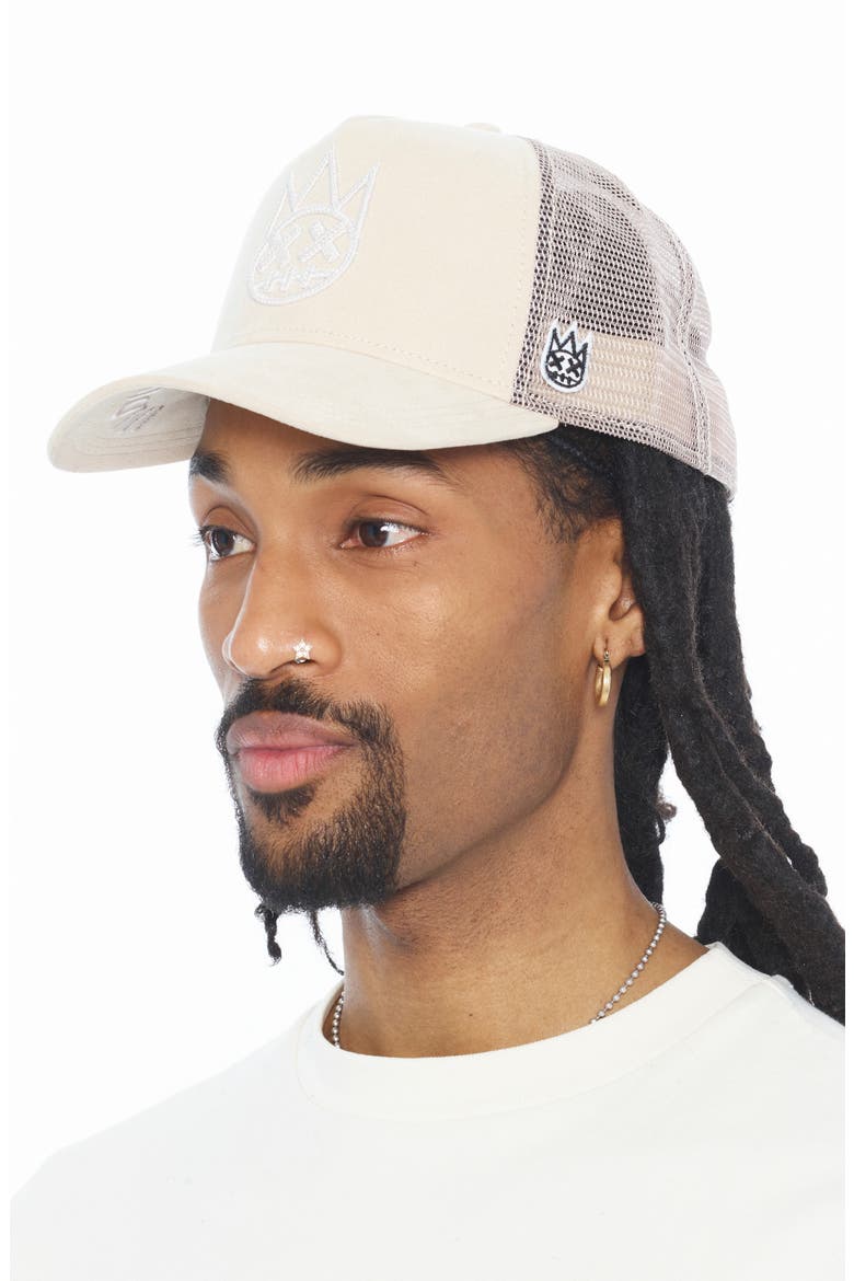 Logo Mesh Back Trucker Cap, Alternate, color, CREAM