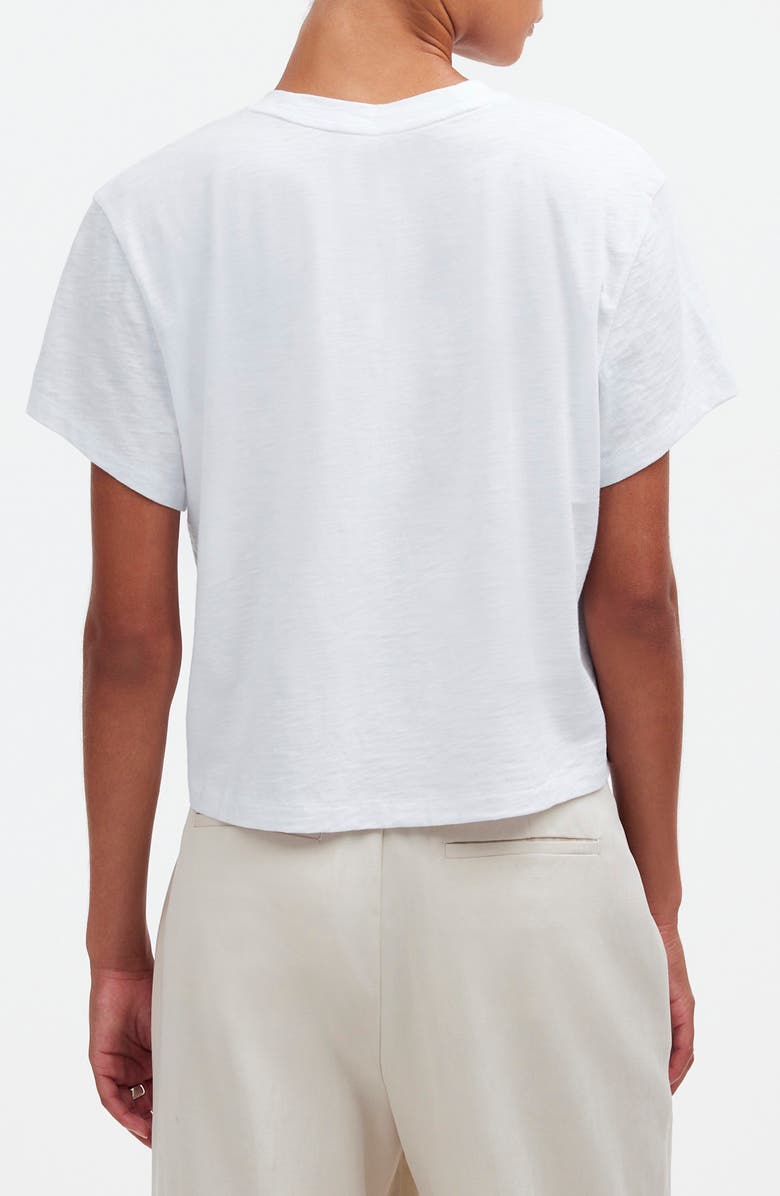 Madewell Boxy Crop Cotton Slub T-Shirt, Alternate, color, Eyelet White