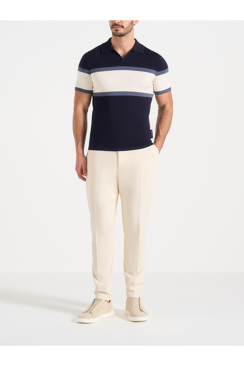 Enzo Colour Block Polo, Main, color, Navy