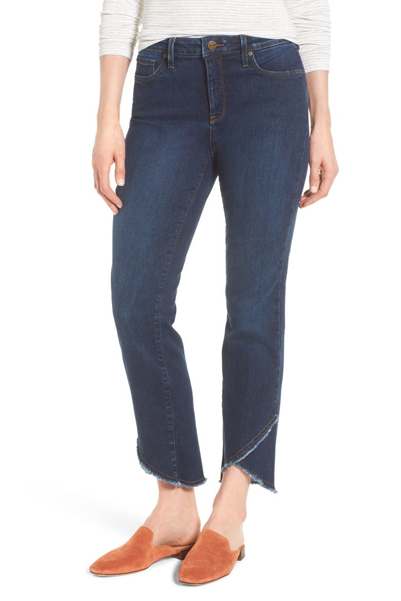Sheri Crisscross Hem Slim Ankle Jeans, Main, color, COOPER