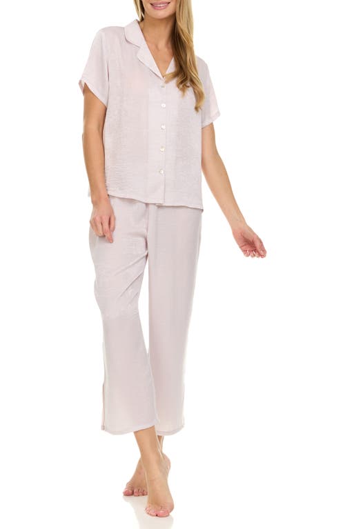 Flora Nikrooz Laurena Sandwashed Charmeuse Capri Pajamas In Beige