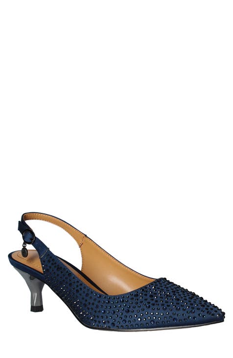 Navy blue womens dress shoes on sale