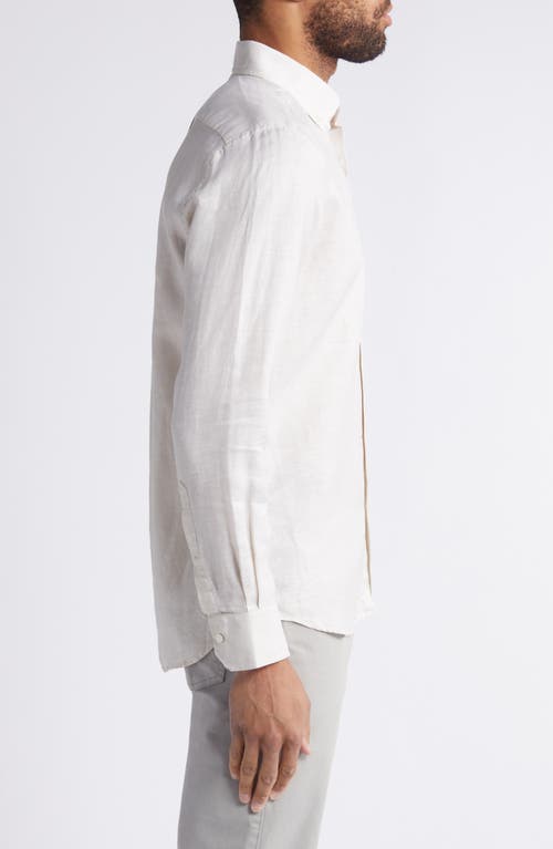 Scott Barber Solid Linen & Lyocell Twill Button-down Shirt In Brown