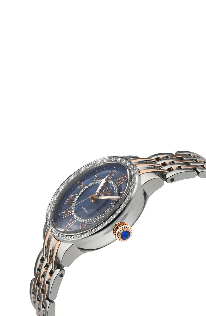 GV2 Women's GV2 Astor II Diamond MOP Dial Bracelet Watch, 38mm - 0.24 ctw, Alternate, color, Two Tone