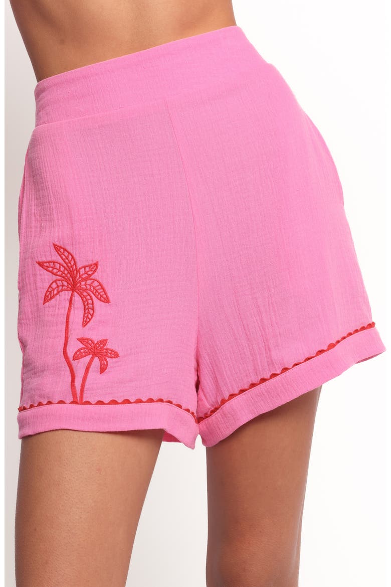 Catalina Embroidered Shorts, Alternate, color, PINK