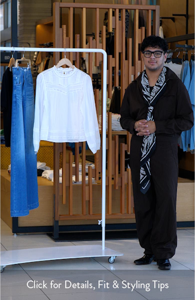 Reyna Lace Inset Cotton Peasant Top, sales video thumbnail