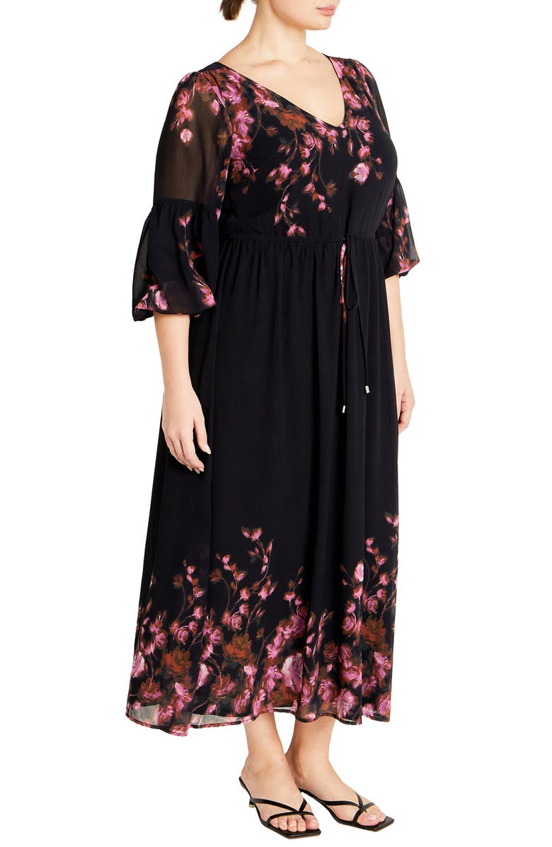 City Chic Romance Border Maxi Dress, Alternate, color, 