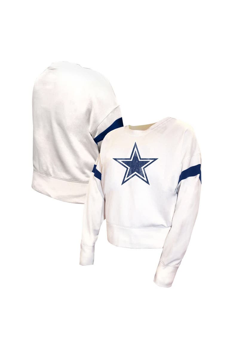 Women's Fanatics  White Dallas Cowboys Plus Size Fleece Pullover Sweatshirt, Main, color, White