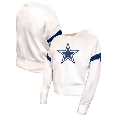Women's Fanatics  White Dallas Cowboys Plus Size Fleece Pullover Sweatshirt