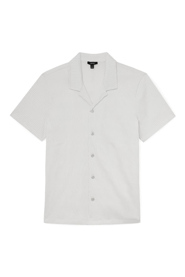 Aleo Textured Wave Camp Shirt, Alternate, color, WHITE