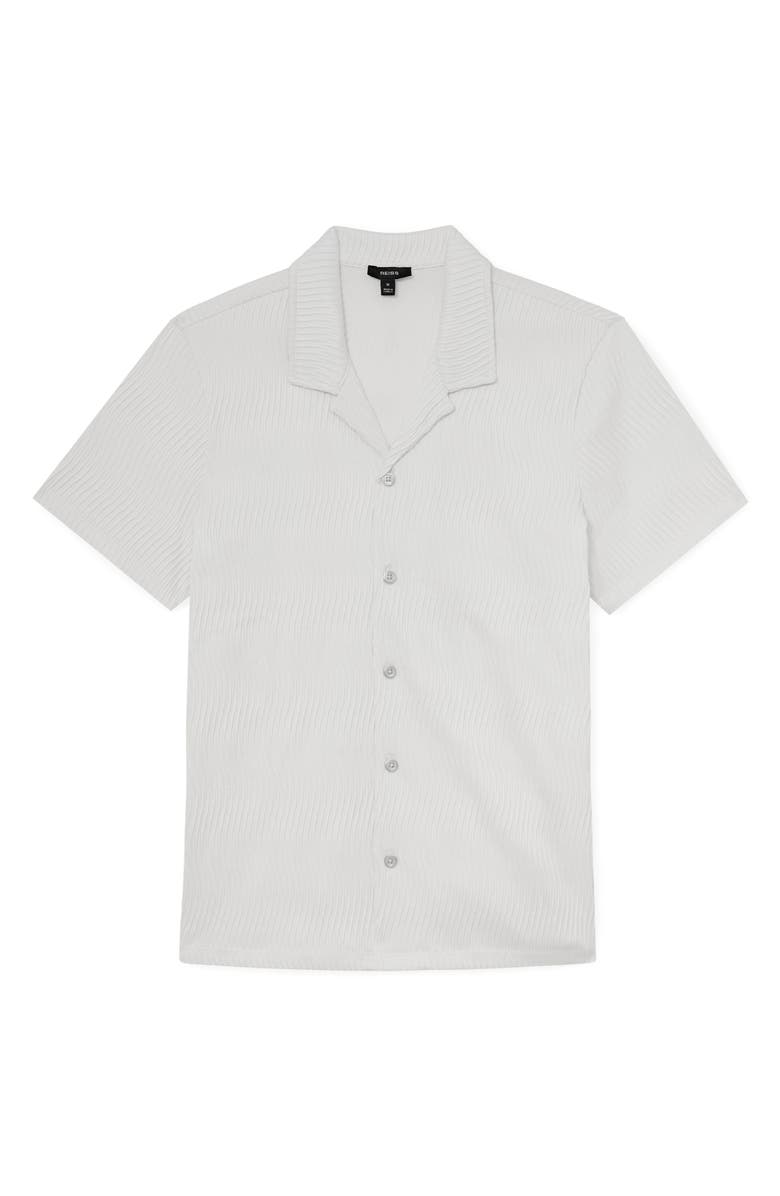 Reiss Aleo Textured Wave Camp Shirt, Alternate, color, White