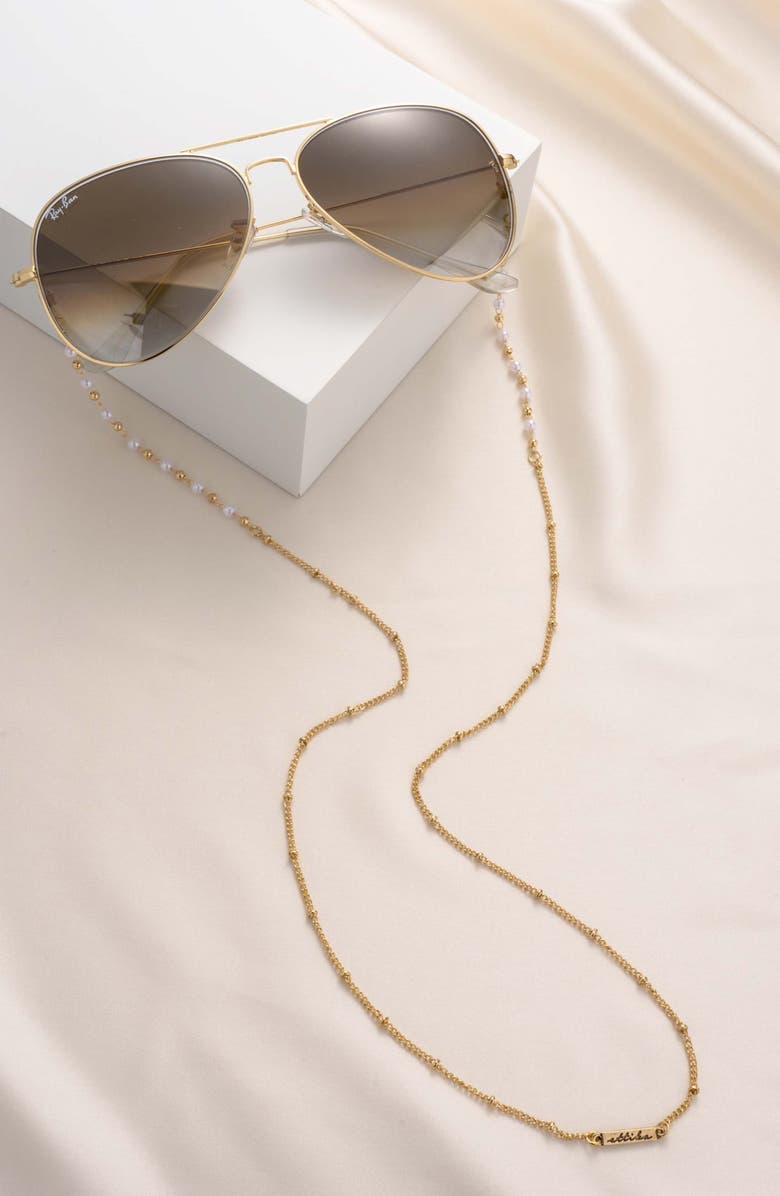 Ettika Imitation Pearl Eyeglass Chain, Alternate, color,