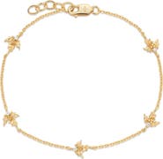 MADE BY MARY Cubic Zirconia Birthstone Flower Station Bracelet