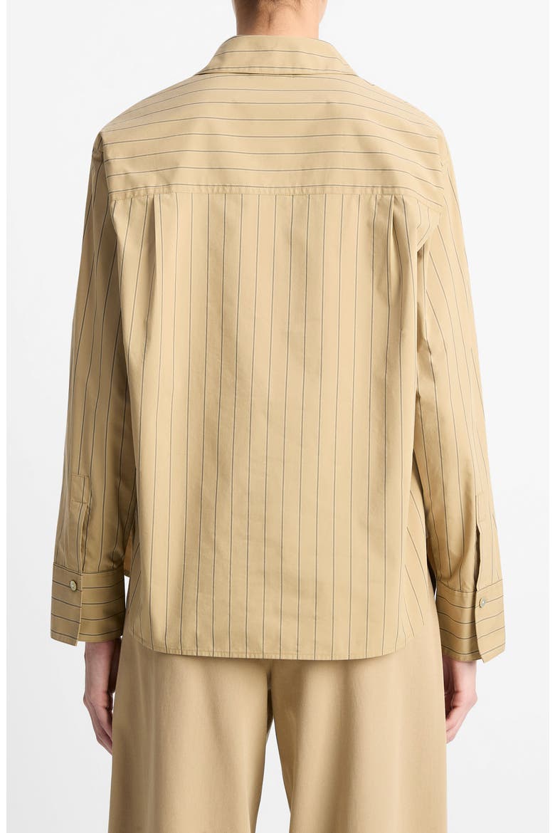 Stripe Relaxed Cotton Popover Shirt, Alternate, color, SAND SAGE