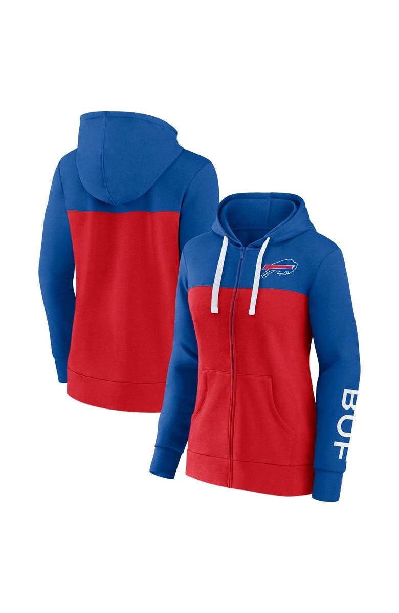 FANATICS Women's Fanatics Branded Royal/Red Buffalo Bills Take The Field Color Block Full-Zip Hoodie, Main, color,
