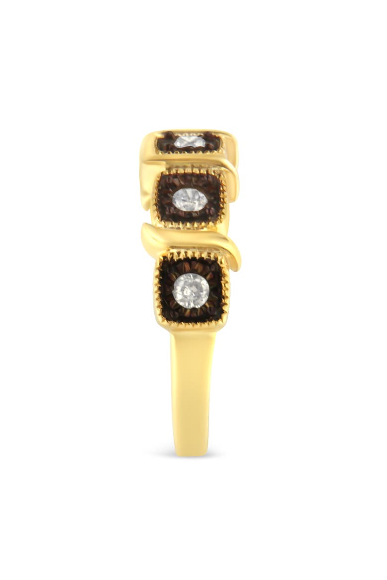 10K Yellow Gold Over Silver Miracle-Set 1/4 Cttw Diamond 5-Stone Ring Band, Alternate, color, Yellow Gold over Silver