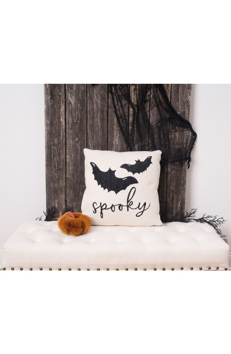 C&F Home Bats Reversible Halloween Knitted Pillow, 20" x 20", Alternate, color,