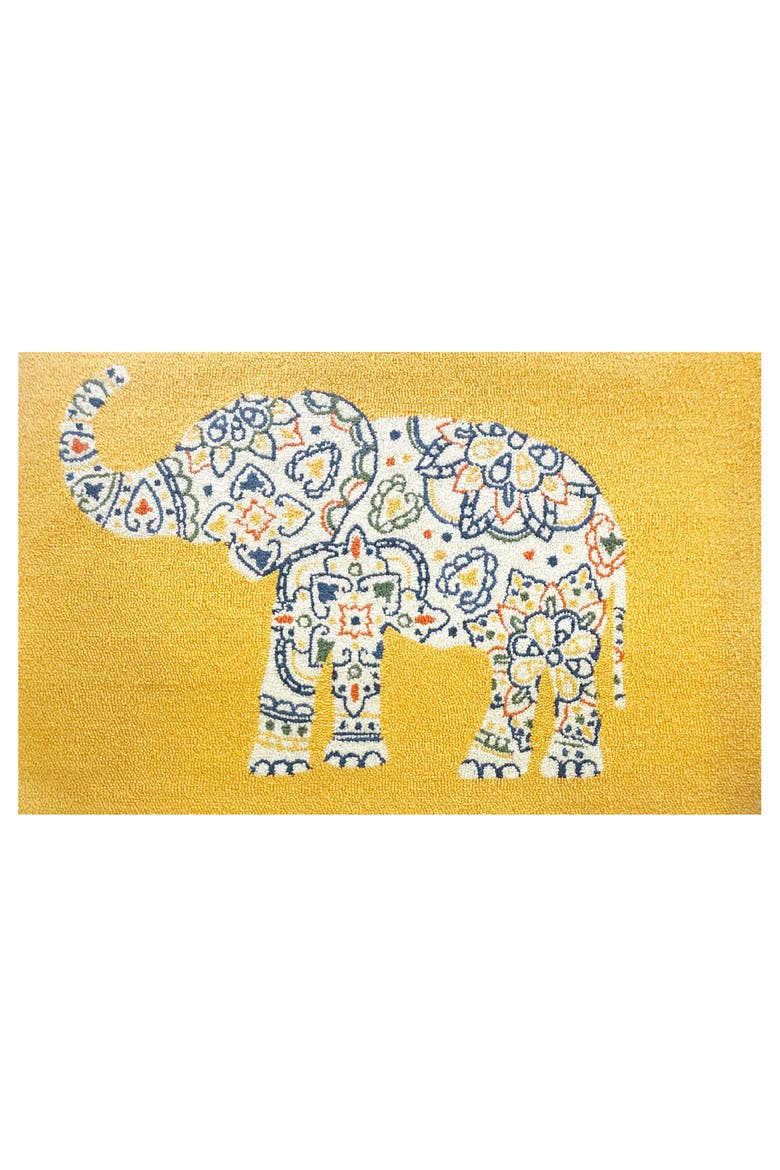 Elephant Indoor/Outdoor Doormat, Main, color, MUSTARD MULTI