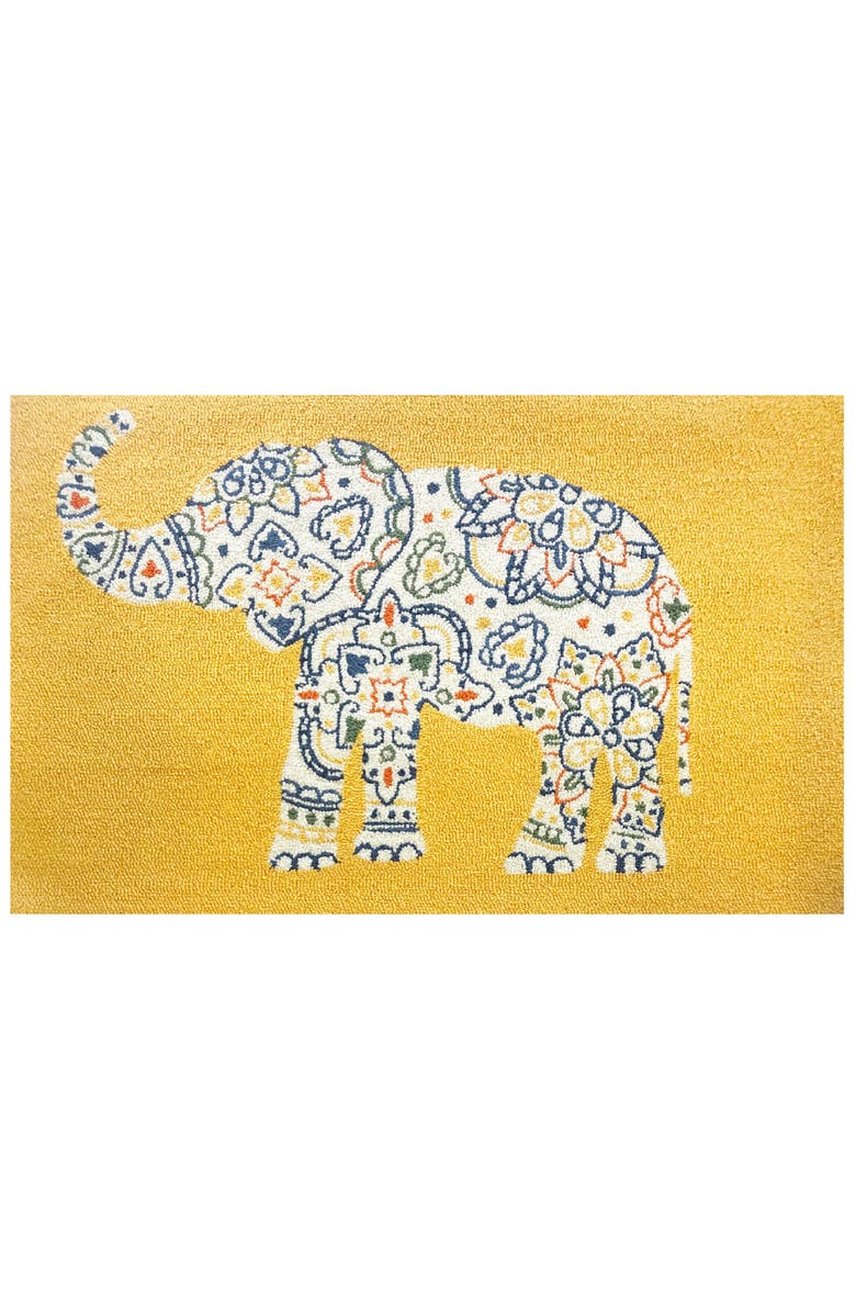 R16 HOME Elephant Indoor/Outdoor Doormat, Main, color, Mustard Multi