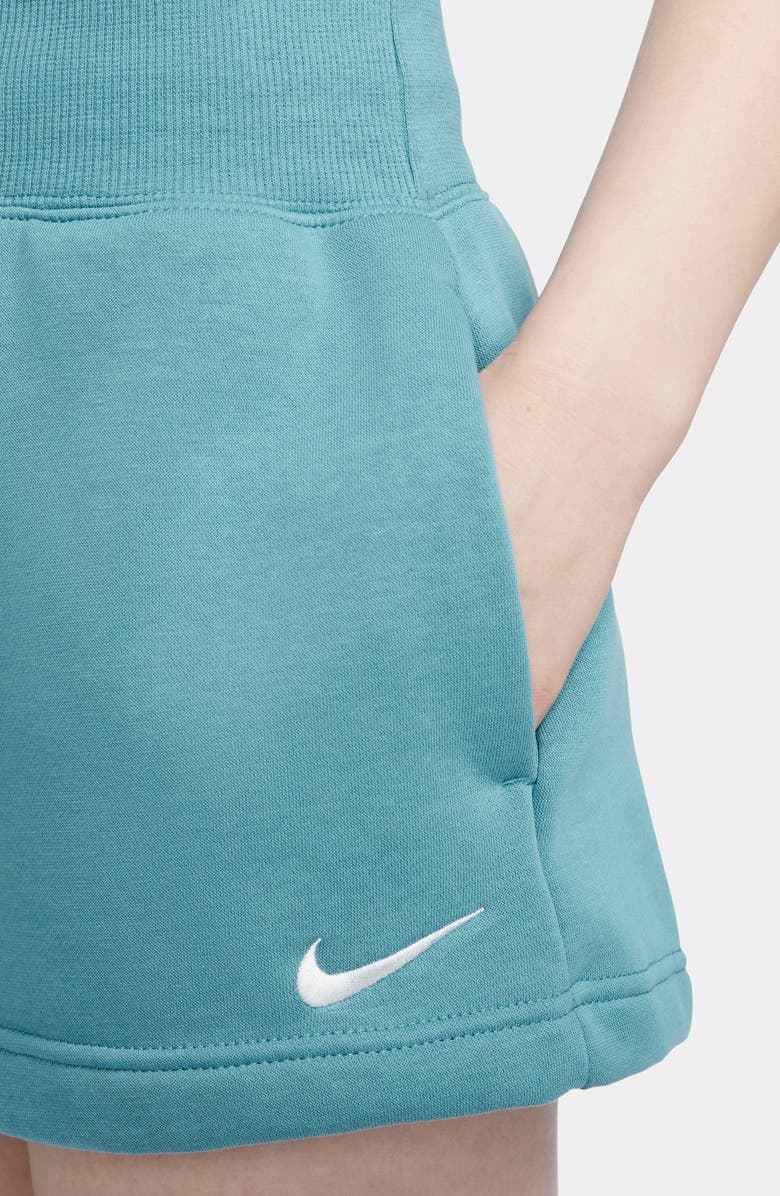 Nike Sportswear Phoenix Fleece Mid-Rise 4-Inch Shorts, Alternate, color, Noise Aqua/ Sail