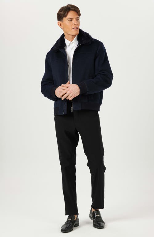 Gorski Wool Jacket With Shearling Lamb In Blue