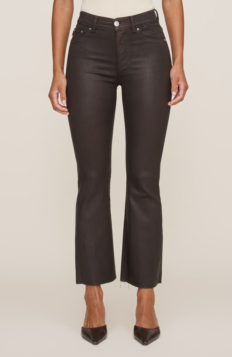 DL1961 Bridget Instasculpt<sup>™</sup> Coated High Waist Crop Bootcut Jeans, Main, color, Chocolate Coated