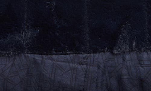 Karl Lagerfeld Faux Fur Channel Quilted Reversible Duvet Cover Set In Black