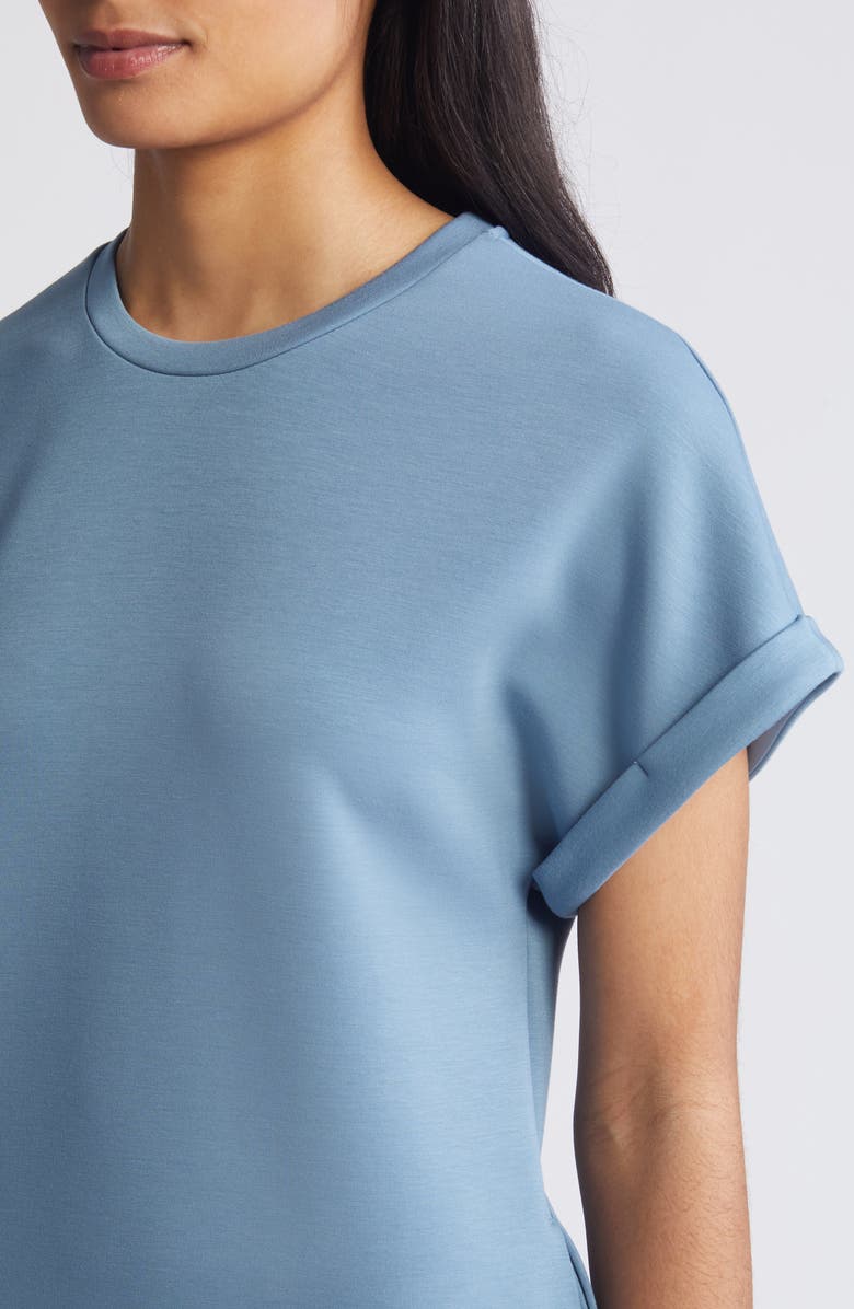 Caslon<sup>®</sup> Cuffed T-Shirt Dress, Alternate, color, Blue Ensign