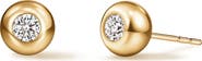 HEARTS ON FIRE Dream Solo 18k Gold Diamond Stud Earrings