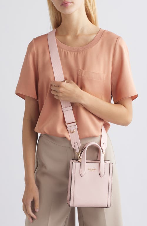 Shop Kate Spade New York Mini Manhattan Pebbled Leather Tote In Crepe Pink