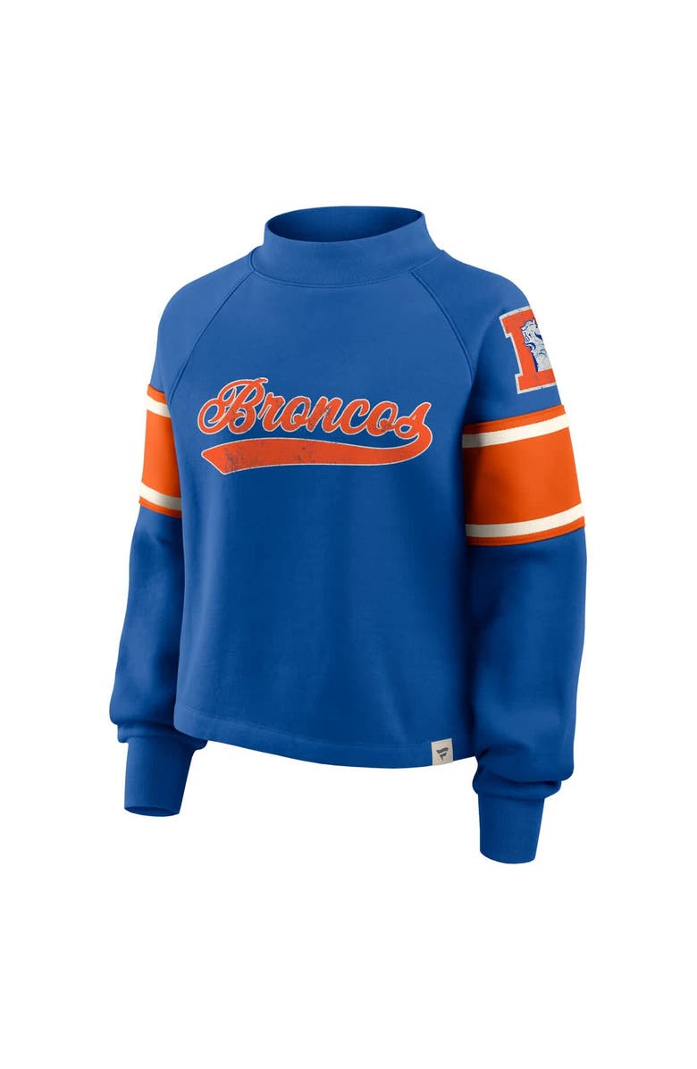 FANATICS Women's Fanatics Royal Denver Broncos Oversized Hometown Toss Sweep Mock Neck Pullover, Alternate, color, Royal