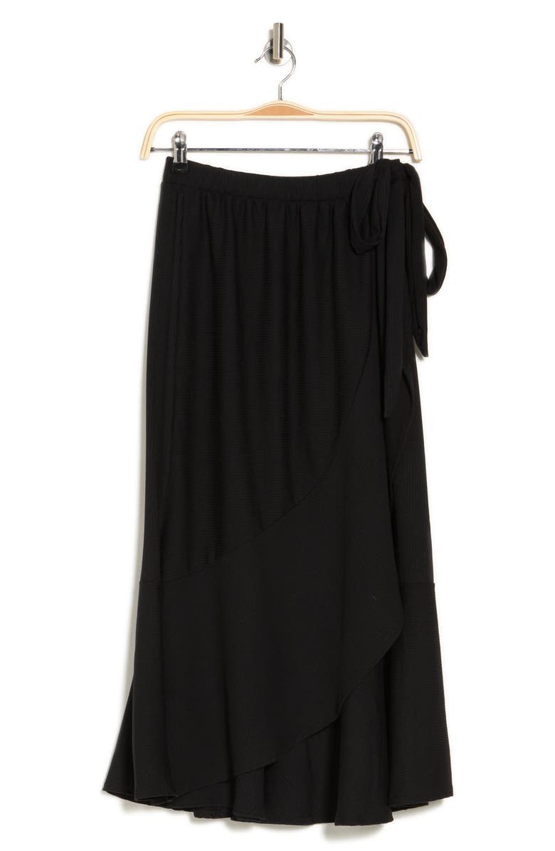 GO COUTURE Wrap Midi Skirt, Alternate, color, Black