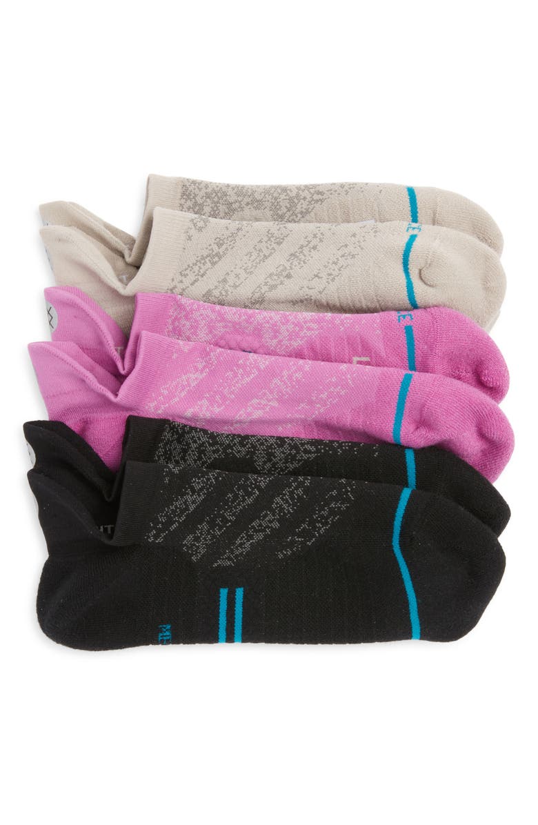 Stance Run Light 3-Pack Assorted Tab Ankle Socks, Main, color,