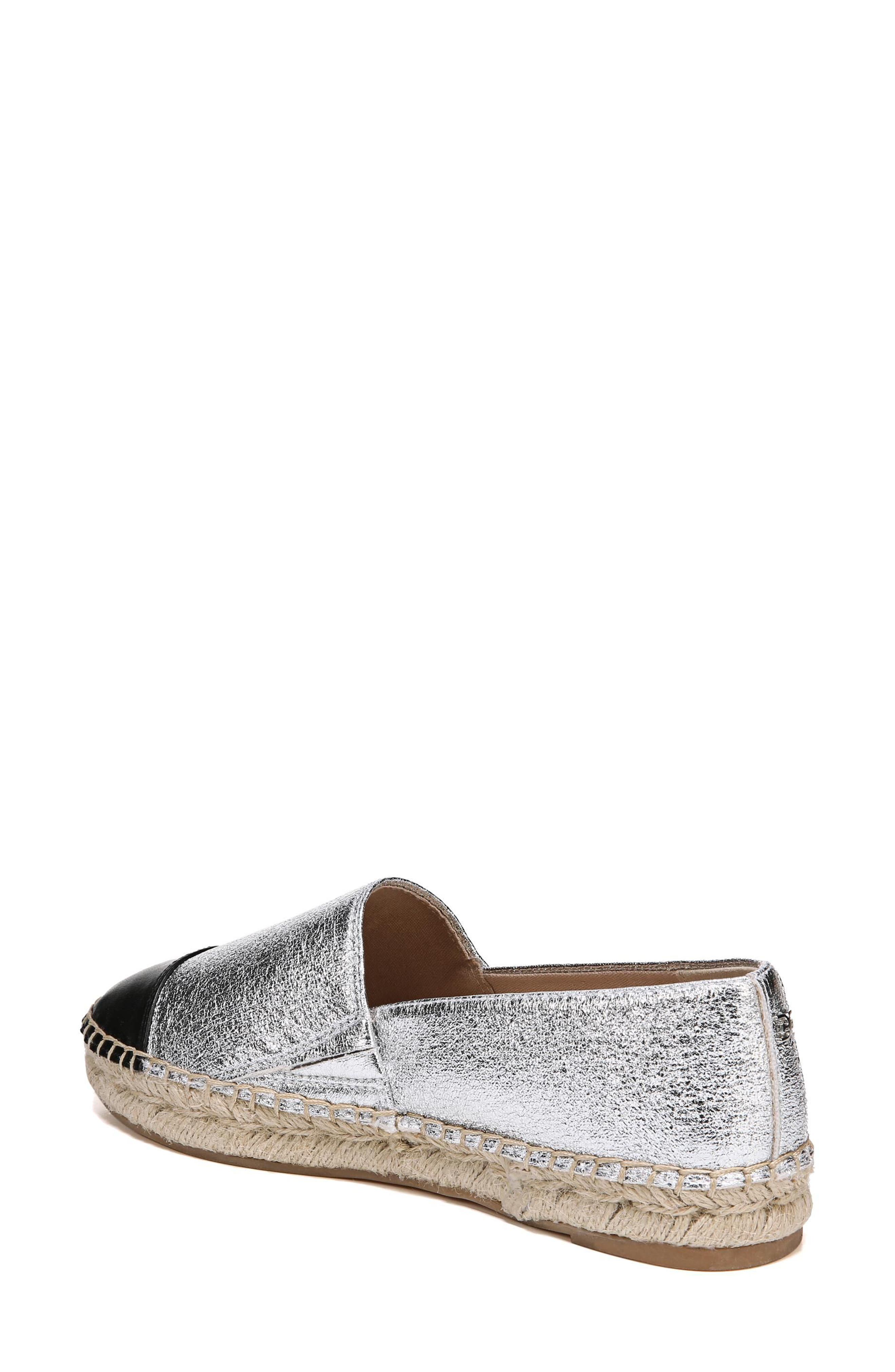 Krissy Espadrille Flat, Alternate, color, SOFT SILVER FABRIC