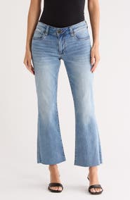 KUT from the Kloth Nikki Raw Hem Mid Rise Ankle Flare Jeans