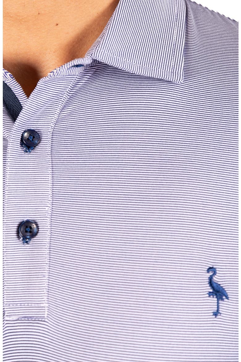 Mini Striped Performance Polo, Alternate, color, SAPPHIRE BLUE