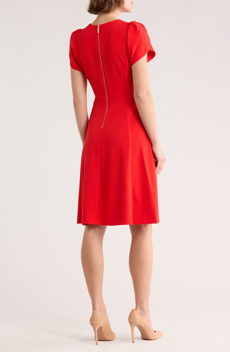Calvin Klein Tulip Sleeve Midi Dress, Alternate, color, Tango