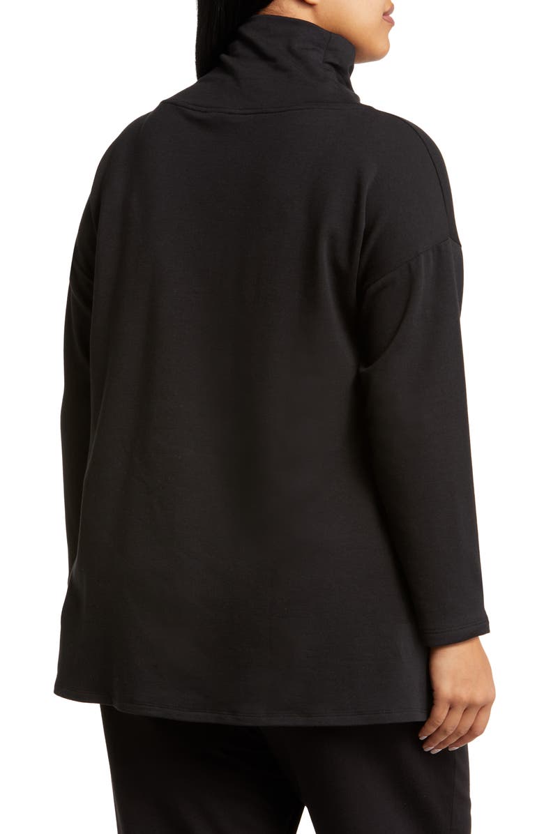Eileen Fisher Drapey Funnel Neck Brushed Terry Tunic, Alternate, color,