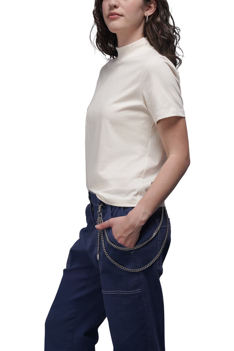 The Everyday Mock Neck Tee, Alternate, color, WHITE