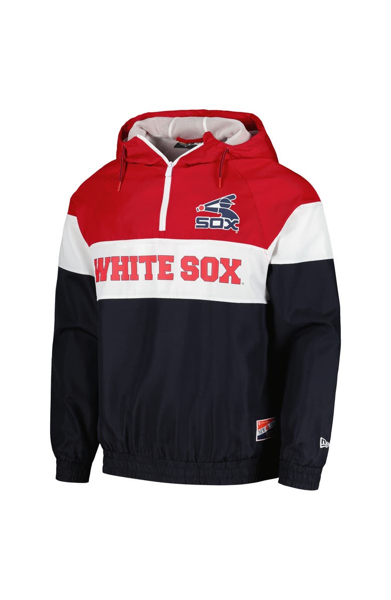 New Era Men's New Era Navy Chicago White Sox Ripstop Raglan Quarter-Zip Hoodie Windbreaker Jacket, Alternate, color, Navy