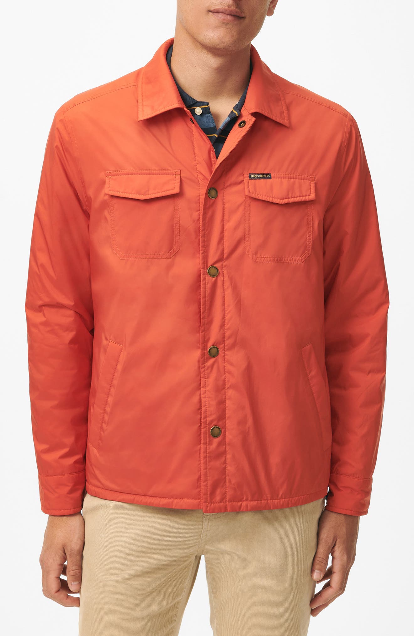 Brooks Brothers Shirt Jacket in Orange 