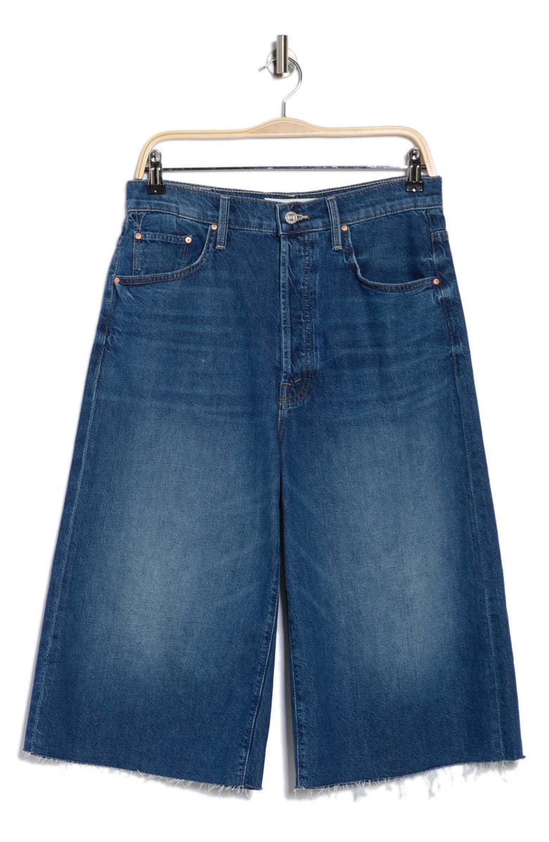MOTHER The Culotte Fray Hem Denim Shorts, Alternate, color,