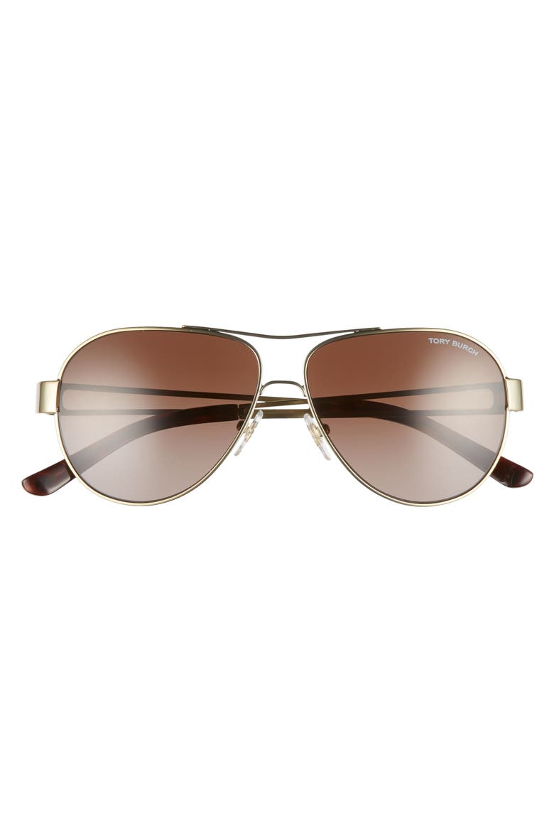55mm Polarized Aviator Sunglasses, Alternate, color, GOLD/ DARK TORTOISE GRADIENT