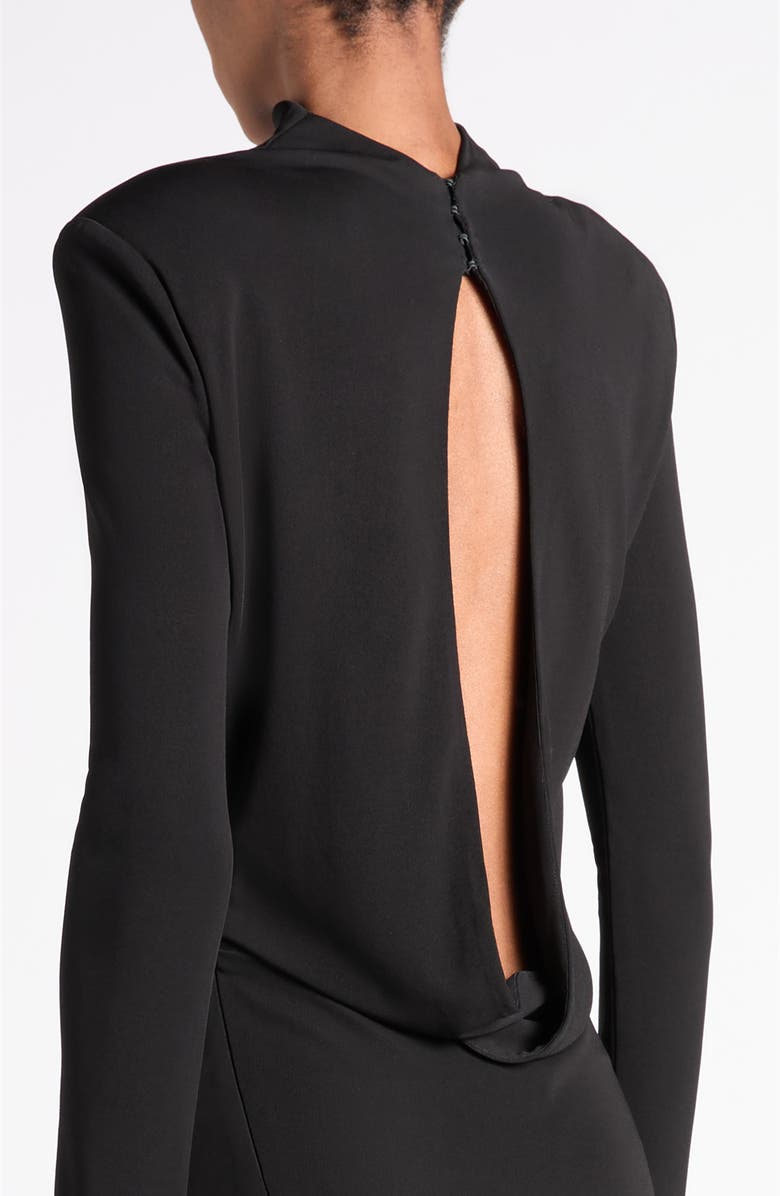 TOM FORD Long Sleeve Crepe Jersey Gown, Alternate, color, Black