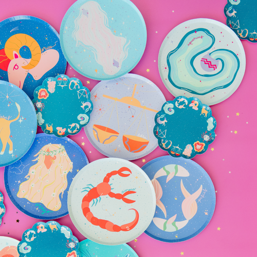 Jollity & Co Zodiac Themed Dinner Plates In Taurus