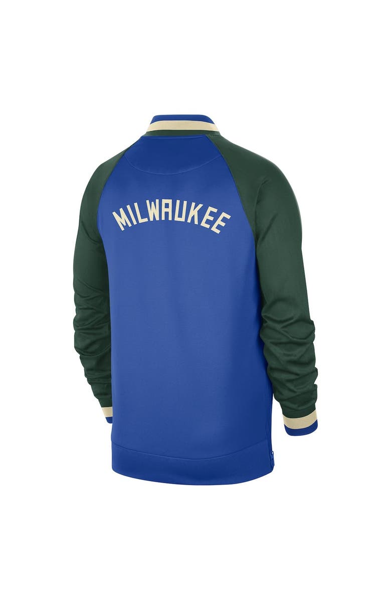 Nike Men's Nike Royal/Hunter Green Milwaukee Bucks 2022/23 City Edition Showtime Thermaflex Full-Zip Jacket, Alternate, color, 