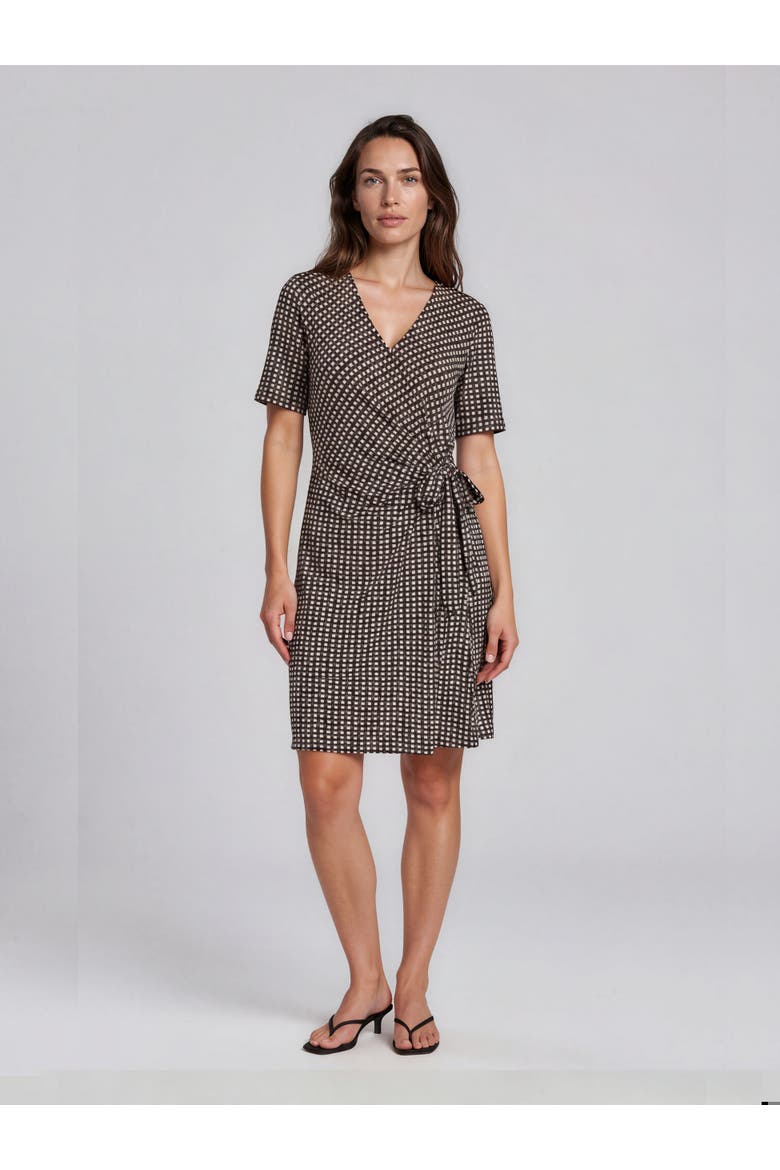 MaGavros V-Neck Printed Wrap Dress, Main, color, Black