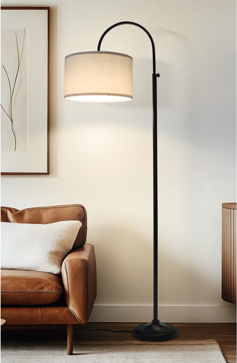 Brightech Nora 68" Height-Adjustable Black LED Arc Floor Lamp, Alternate, color, Classic Black