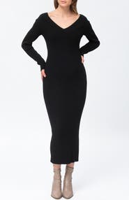 Pietro Brunelli Maternity Rib Long Sleeve Maternity Midi Sweater Dress